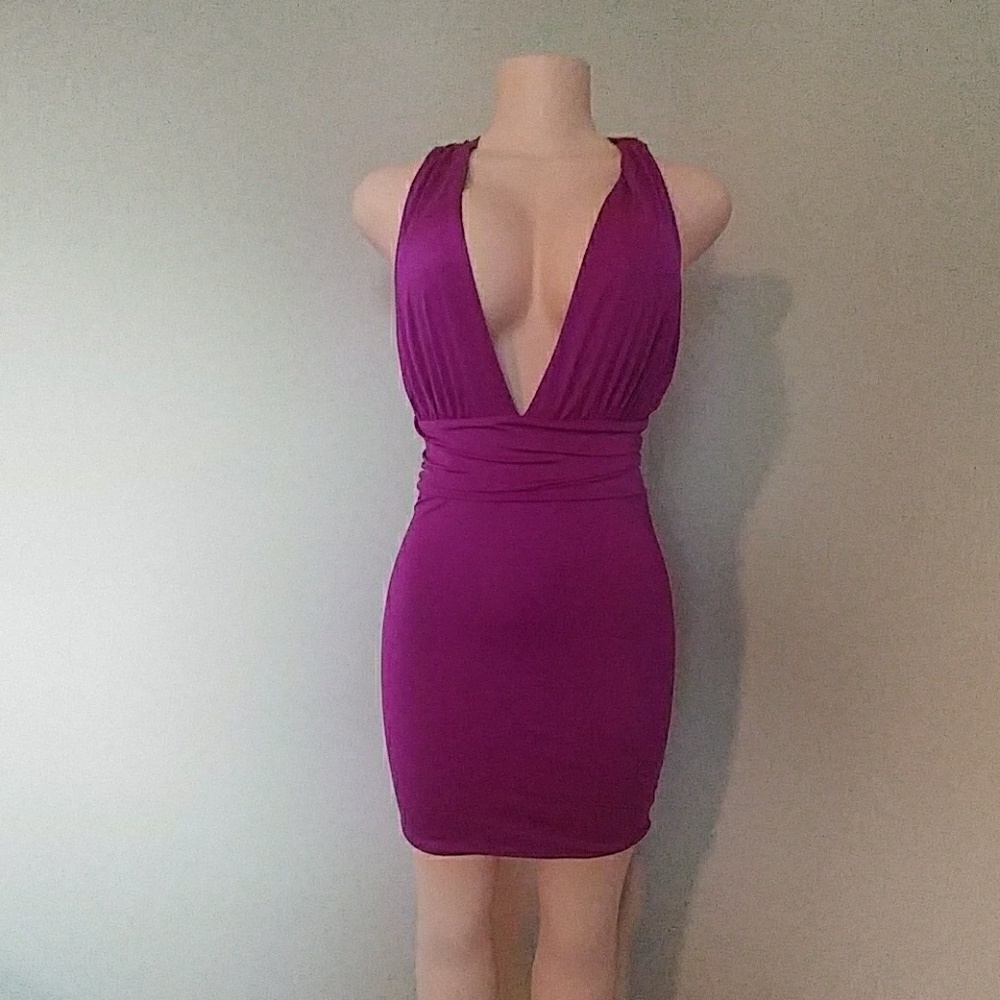 Purple sexy fitted dress